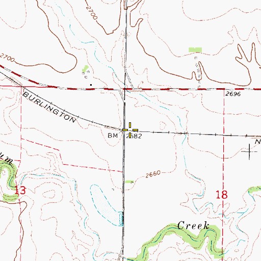 Topographic Map of Kingston, NE