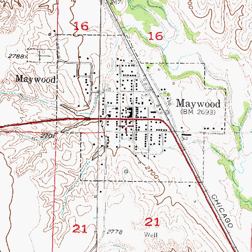 Topographic Map of Maywood Post Office, NE
