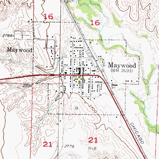 Topographic Map of Maywood Post Office, NE