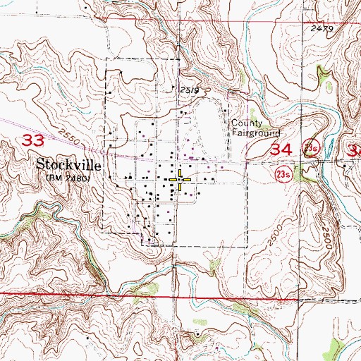 Topographic Map of Frontier County Court House, NE