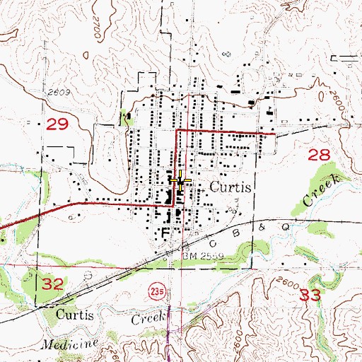 Topographic Map of Frontier County Sheriff's Office, NE
