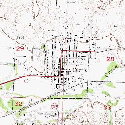 Topographic Map of United Methodist Church, NE