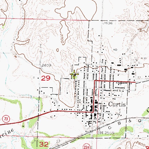 Topographic Map of Medicine Valley Elementary School, NE