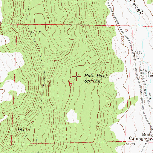 Topographic Map of Pole Park Spring, CO