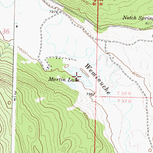 Topographic Map of Martin Lake, CO