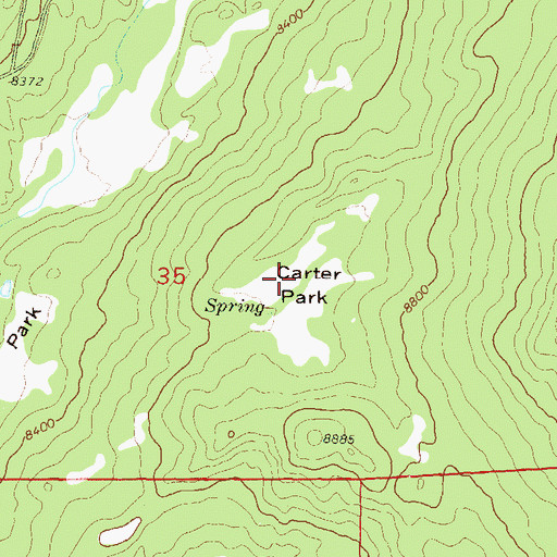 Topographic Map of Carter Park, CO