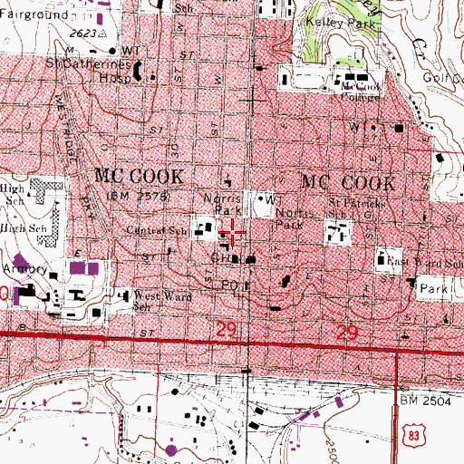 Topographic Map of Frank Lloyd Wright House, NE
