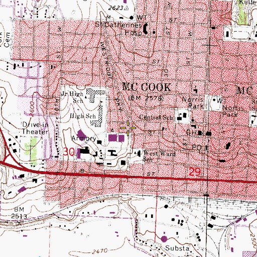 Topographic Map of Elks City Park, NE