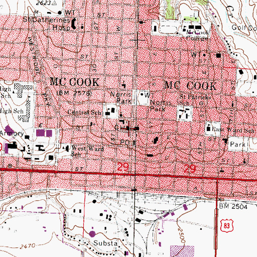 Topographic Map of Wilcox Trailer Court, NE