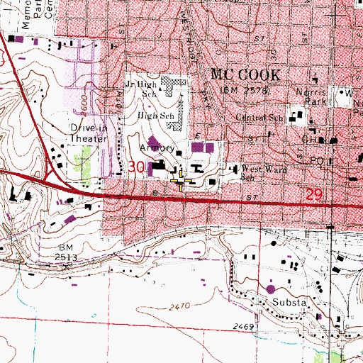 Topographic Map of Seventh Day Adventist Church, NE