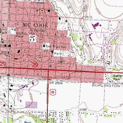 Topographic Map of Assembly of God Church, NE