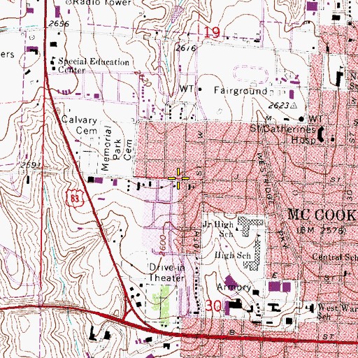 Topographic Map of Nazarene Church, NE