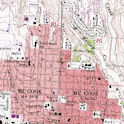 Topographic Map of First Church of God, NE
