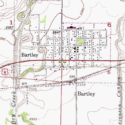 Topographic Map of Bartley Christian Church, NE