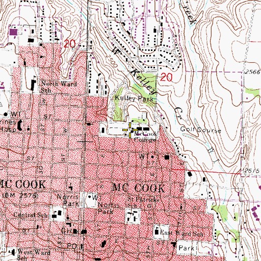 Topographic Map of McMillen Hall, NE