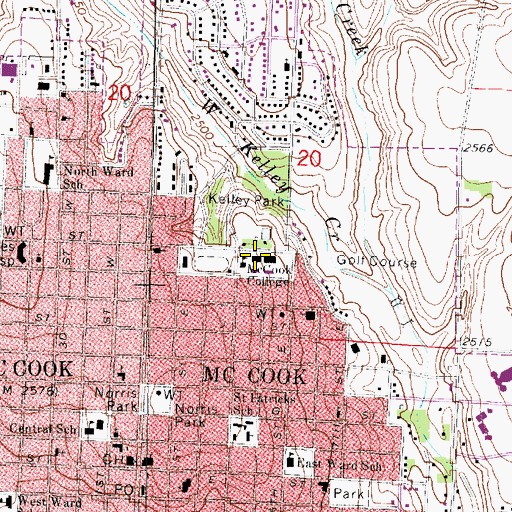 Topographic Map of Von Riesen Library, NE