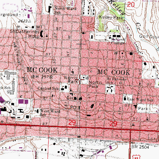 Topographic Map of George W Norris Home, NE