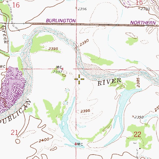 Topographic Map of Township of Red Willow, NE