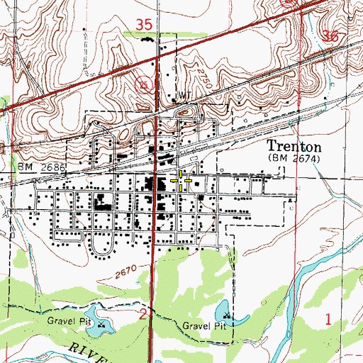 Topographic Map of Trenton Regional Medical Center, NE