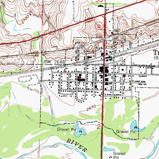 Topographic Map of Trenton Public Schools, NE