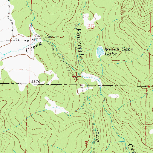 Topographic Map of Cade Creek, CO
