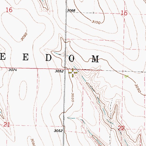 Topographic Map of Township of Freedom, NE