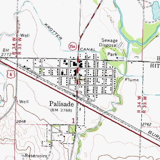 Topographic Map of Palisade Volunteer Fire and Rescue, NE