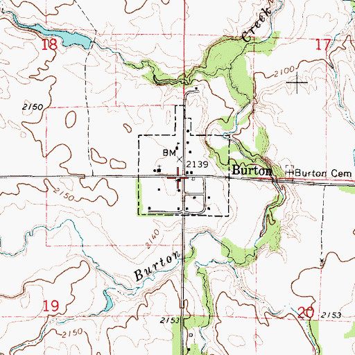 Topographic Map of Burton Post Office (historical), NE