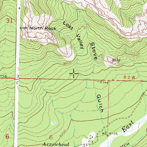 Topographic Map of Lost Valley, CO