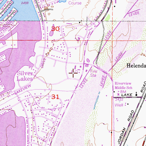 Topographic Map of Helendale Post Office, CA