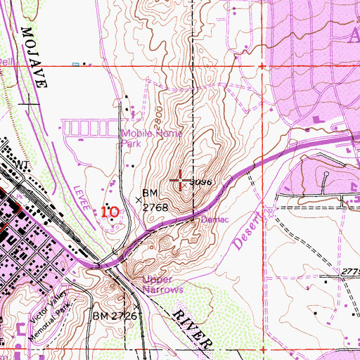 Topographic Map of Apple Valley Ridge, CA