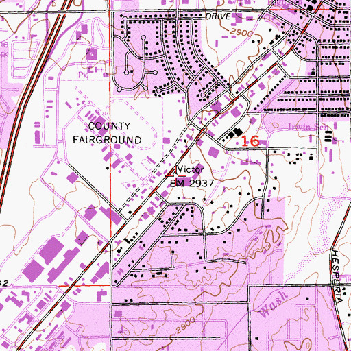 Topographic Map of Desert Valley Shopping Center, CA