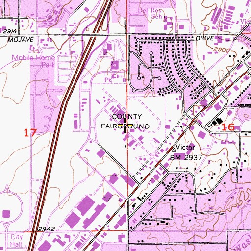 Topographic Map of San Bernardino County Fairgrounds, CA