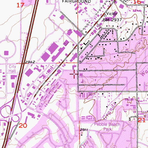 Topographic Map of Victor Christian School, CA
