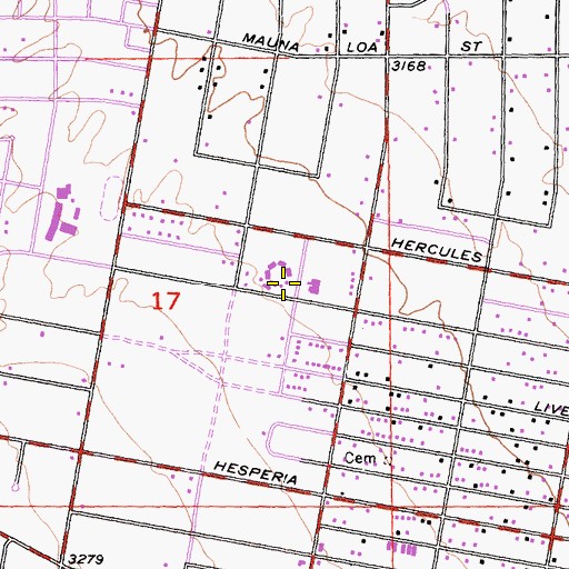 Topographic Map of Joshua Circle Elementary School, CA