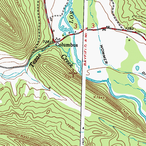 Topographic Map of Texas Creek, CO