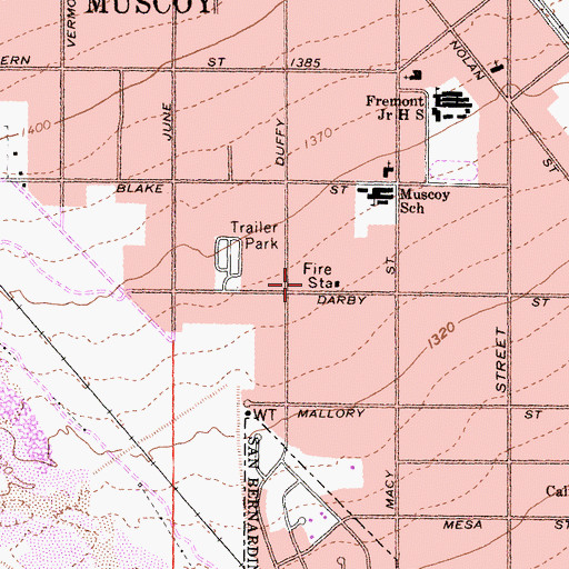 Topographic Map of Muscovy Grange, CA