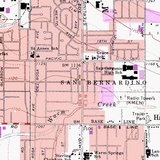 Topographic Map of Highland Hills Church, CA