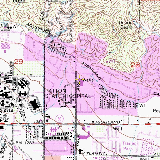 Topographic Map of Oehl Elementary School, CA