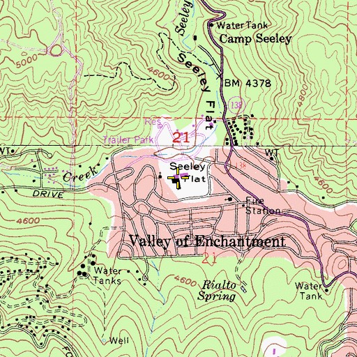 Topographic Map of Valley of Enchantment Elementary School, CA