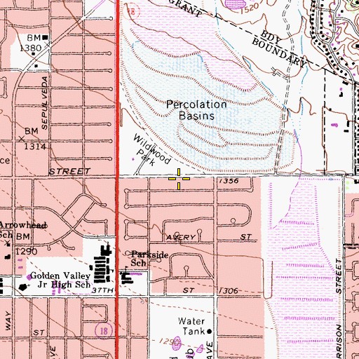 Topographic Map of Calvary Assembly of God Church, CA