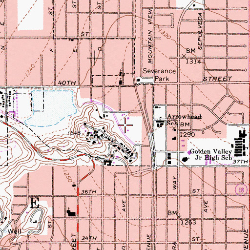 Topographic Map of Harper Field, CA