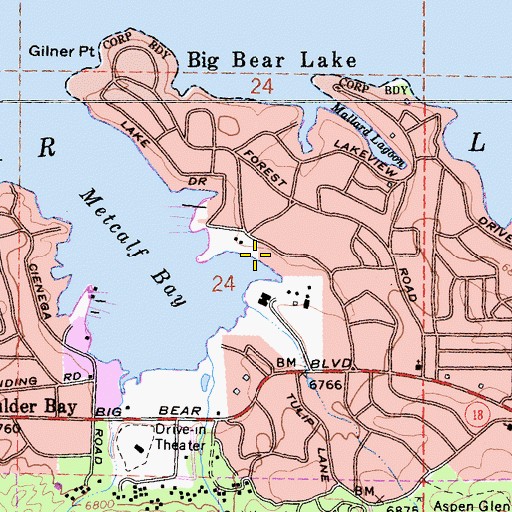 Topographic Map of Metcalf Bay Landing, CA