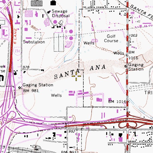 Topographic Map of Santa Ana Levee, CA
