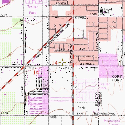 Topographic Map of Zupanic High School, CA