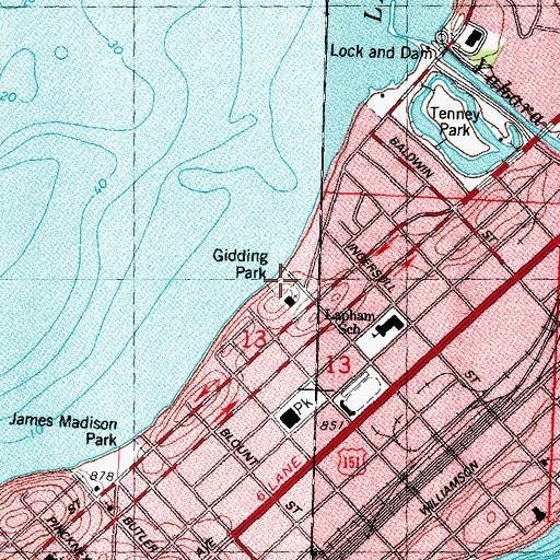 Topographic Map of Gidding Park, WI