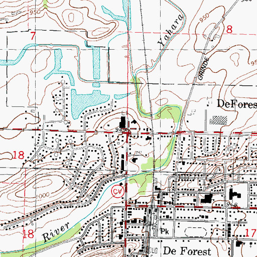 Topographic Map of Lord of Love Lutheran Church, WI