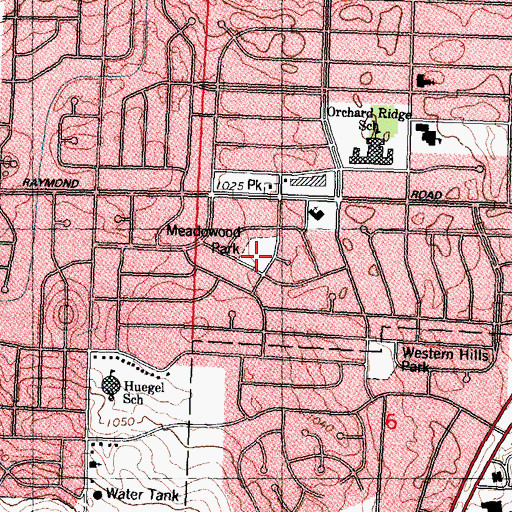 Topographic Map of Meadowood Park, WI