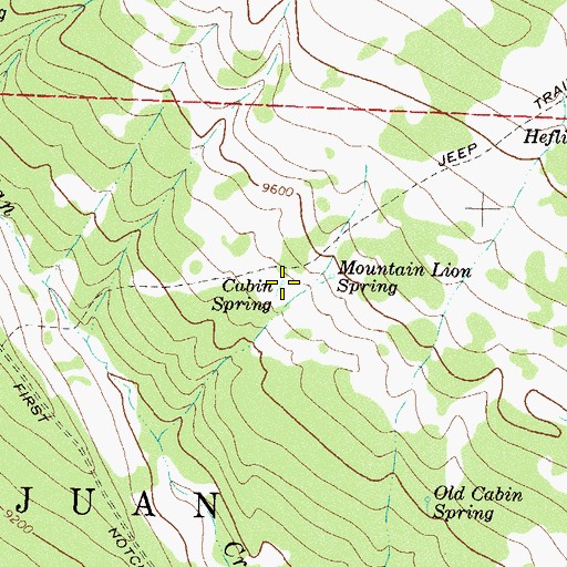 Topographic Map of Cabin Spring, CO