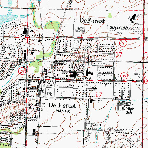 Topographic Map of Holum Education Center, WI